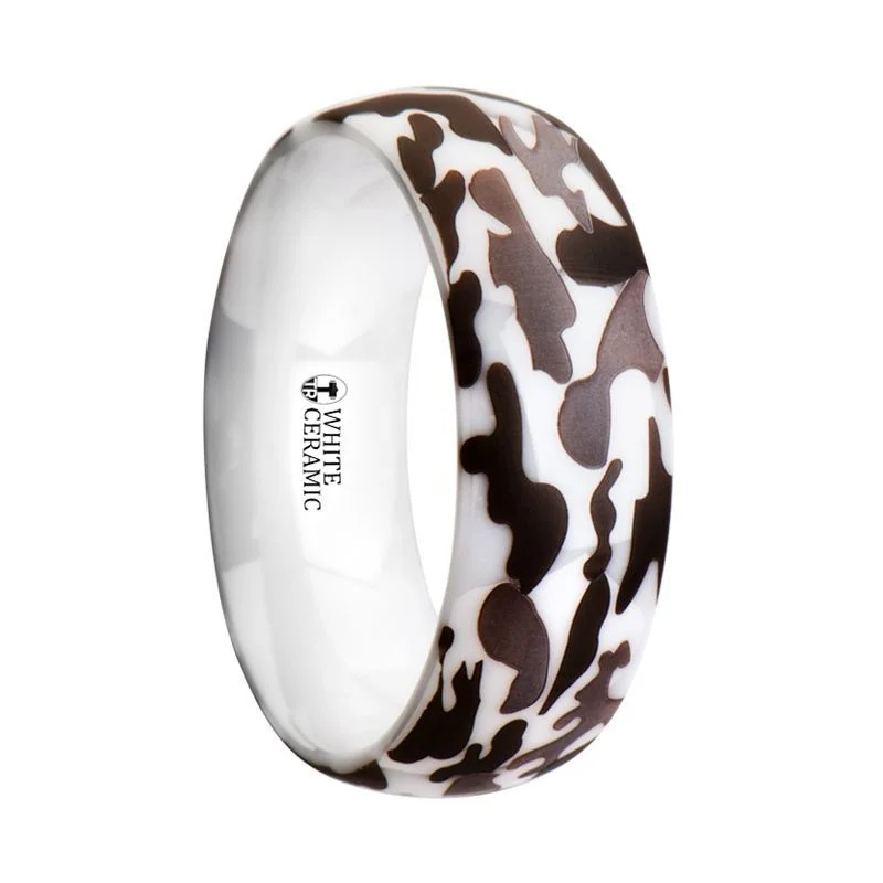 vintage diamond rings for women-STRYKER | Ceramic Ring Camo White