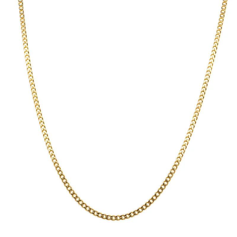 engraved gold necklaces for women-9ct Yellow Gold Curb Chain