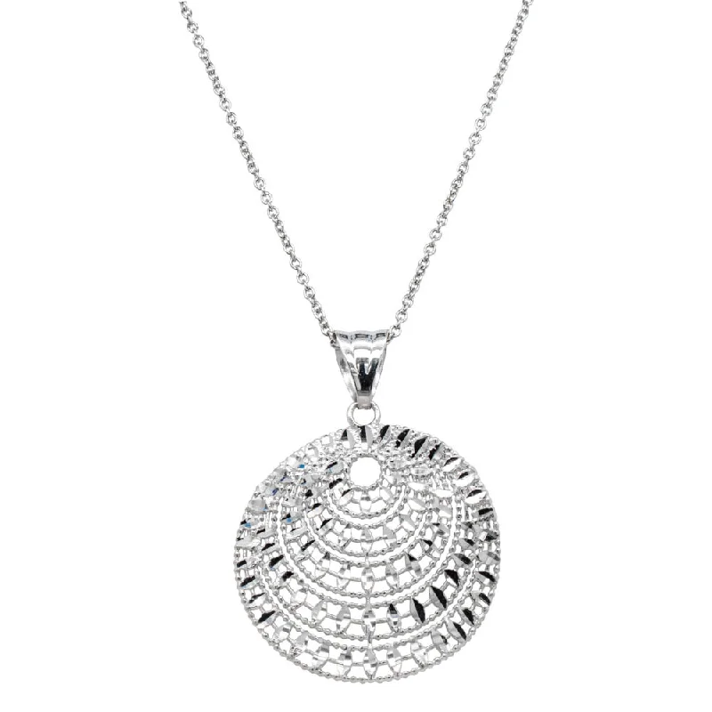 adjustable necklaces for women-14ct White Gold Sunburst Pendant