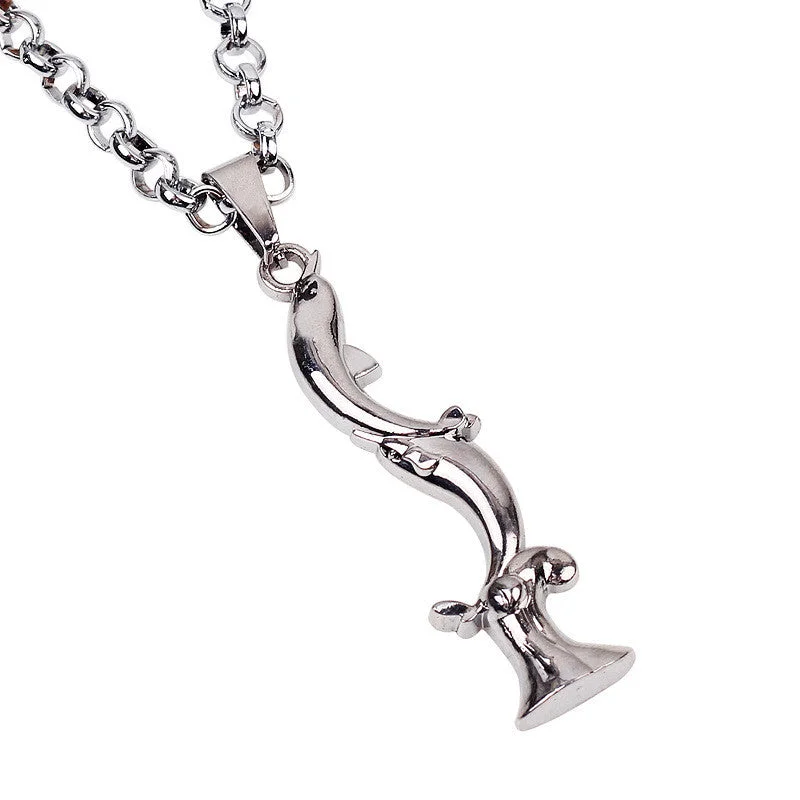 minimalist necklaces for women-Love Waves Silver Dolphin Necklace