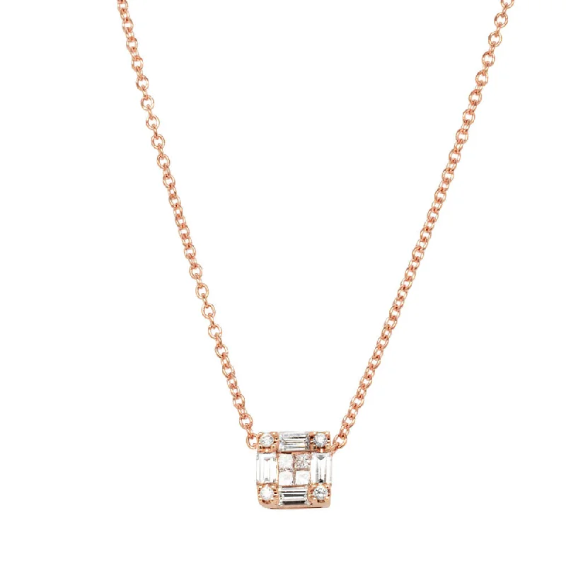 elegant necklaces for women-18ct Rose Gold Diamond Quattro Pendant