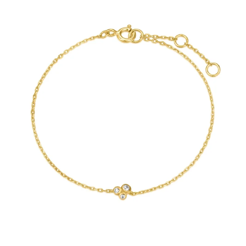 minimalist bracelets for women-Gold Plated Micro CZ Cluster Bracelet