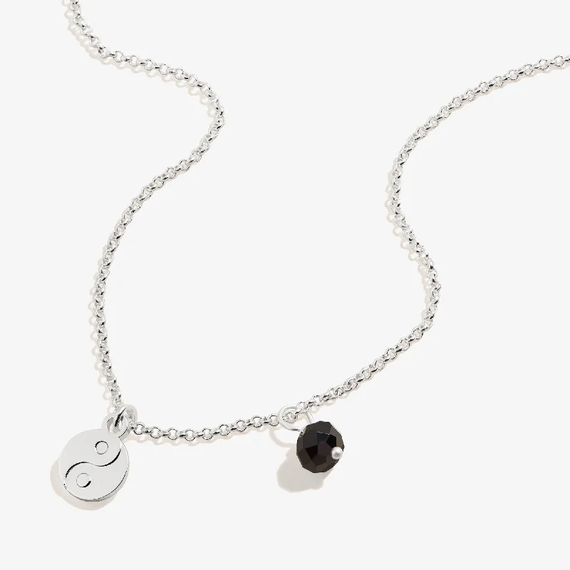 custom necklaces for women-Yin Yang Duo Charm Necklace, Adjustable