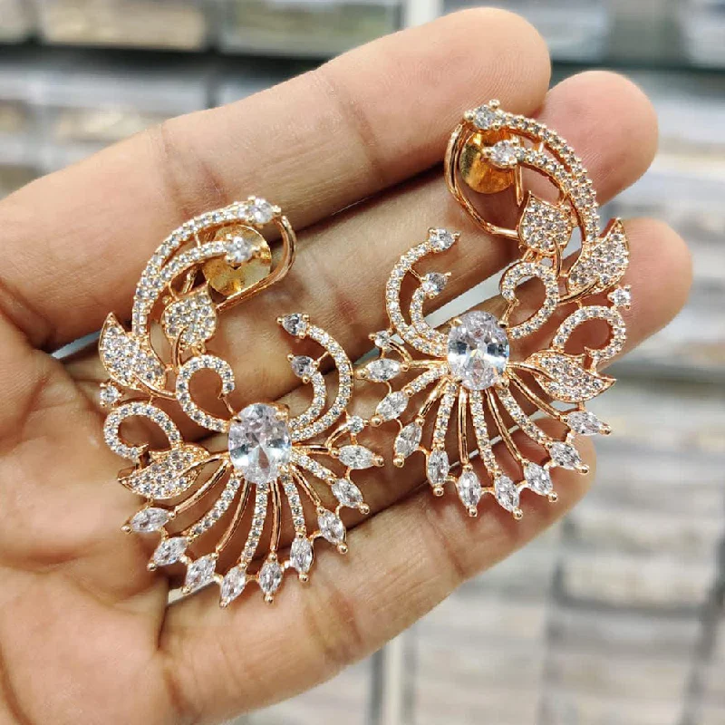 gold chandelier earrings for women-Manisha Jewellery Rose Gold Plated Dangler Earrings