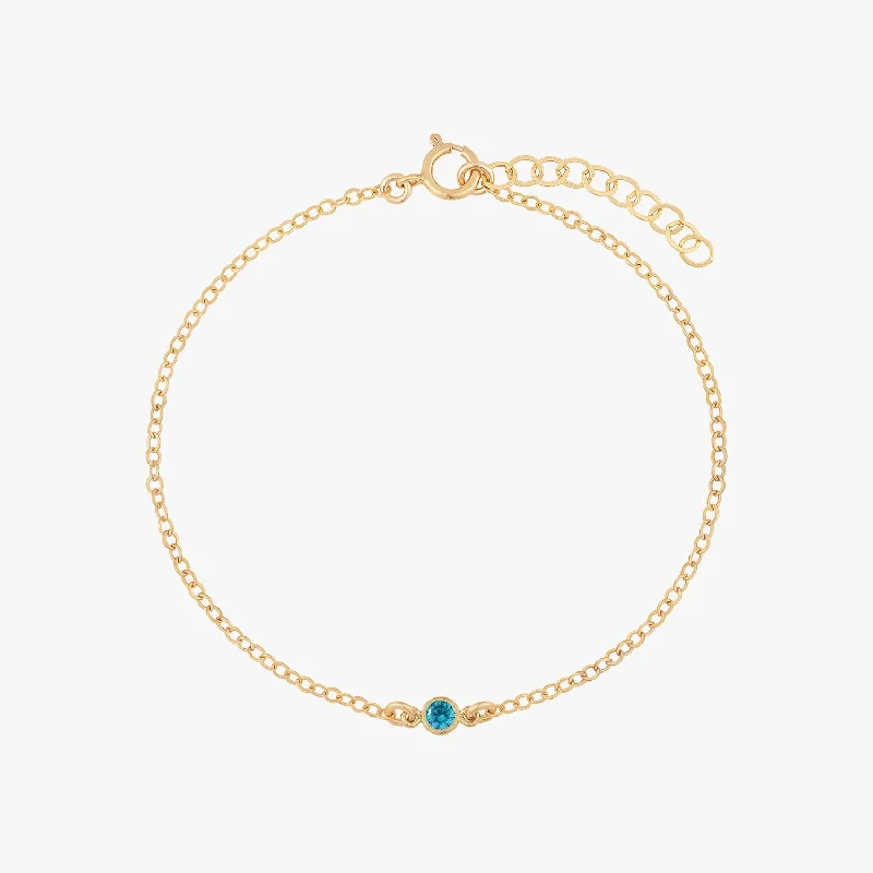 beaded bracelets for women-Aqua Bezel Bracelet