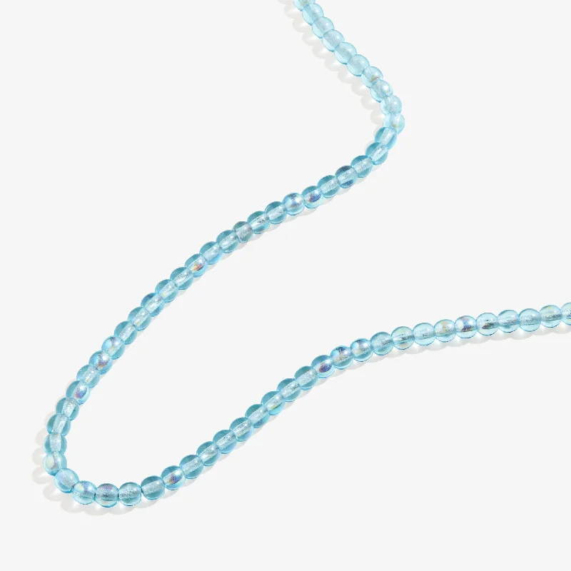 trendy necklaces for women-Sky Blue Beaded Necklace, Adjustable