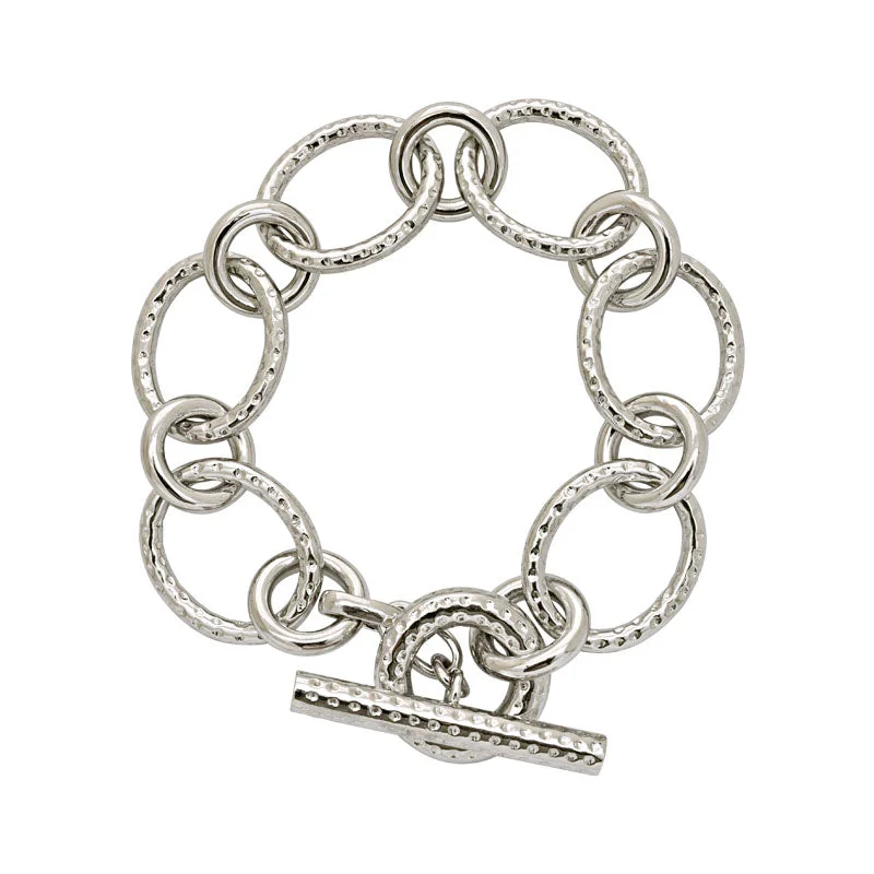 charm bangles for women-Toggle Bracelet- Sterling Silver