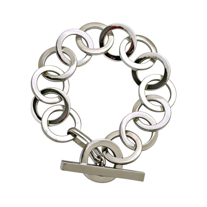 bangles with charms for women-Toggle Bracelet-Sterling Silver