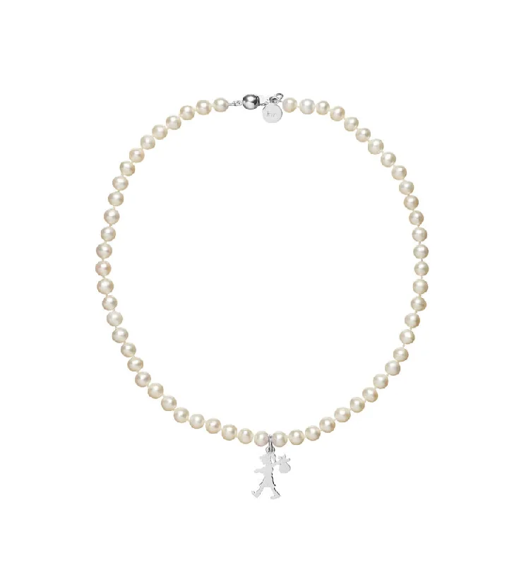 affordable necklaces for women-Karen Walker Girl With All The Pearls Necklace - Sterling Silver