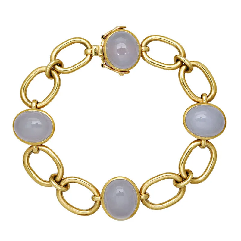 silver bangle sets for women-Bracelet- Chalcedony