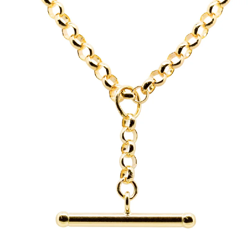 trendy necklaces for women-9ct Yellow Gold Belcher Link Fob Chain