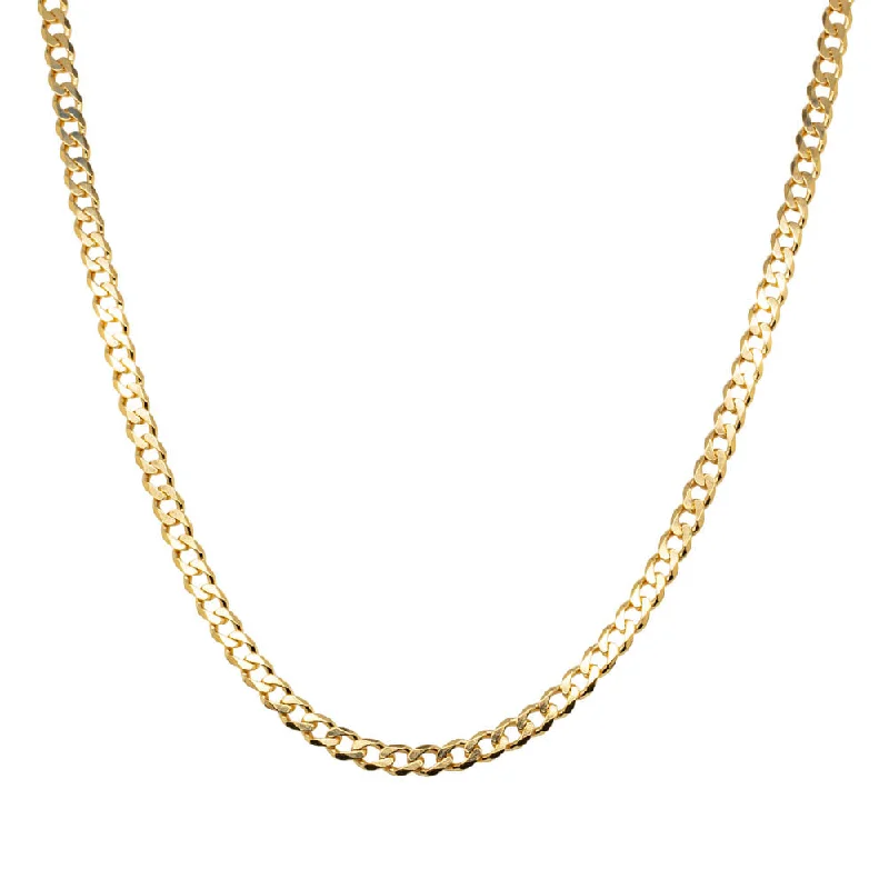 delicate pendant necklaces for women-9ct Yellow Gold Curb Chain