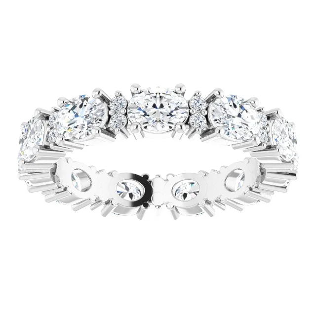 luxury wedding rings for women-2.50 ct. Oval & Round Diamond Eternity Band