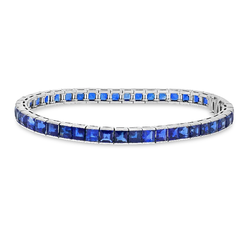 pearl bracelets for women-Sapphire Line Bracelet, 22.50 Carats