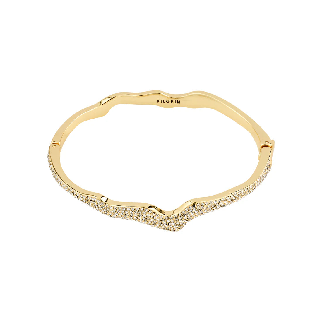 wrist bangles for women-Connect Gold Plated Crystal Bracelet