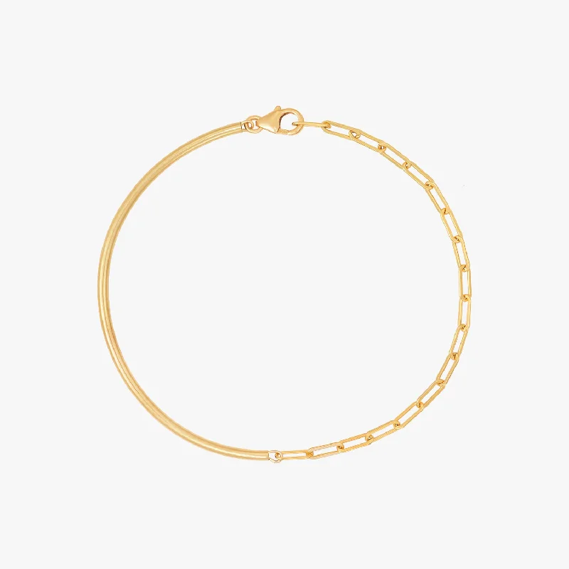 cuff bracelets for women-Curve Bar Link Chain Bracelet