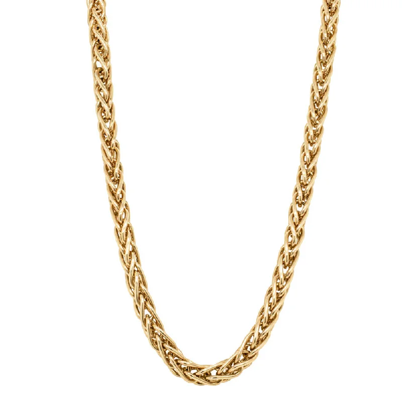 infinity loop necklaces for women-9ct Yellow Gold Fine Wheatsheaf Necklace