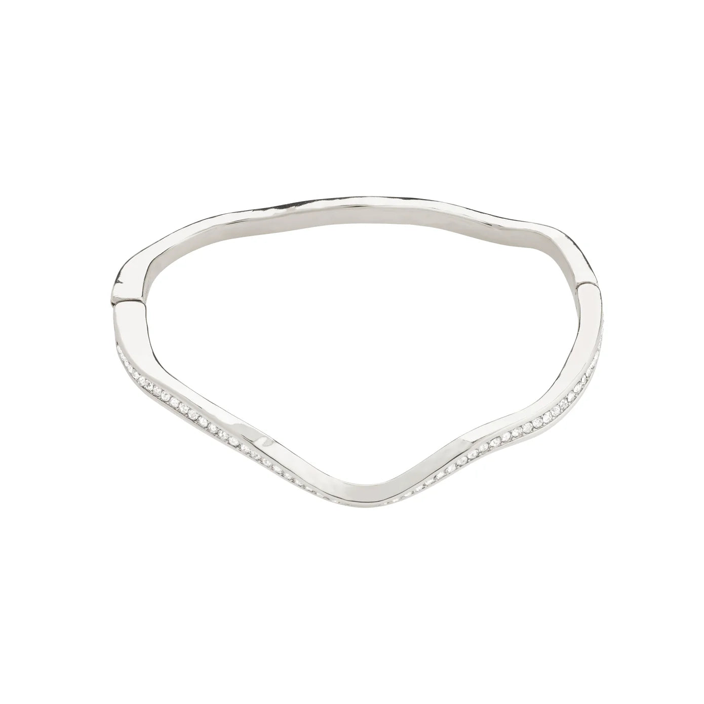 bangle bracelets for women-True Silver Plated Crystal Bangle