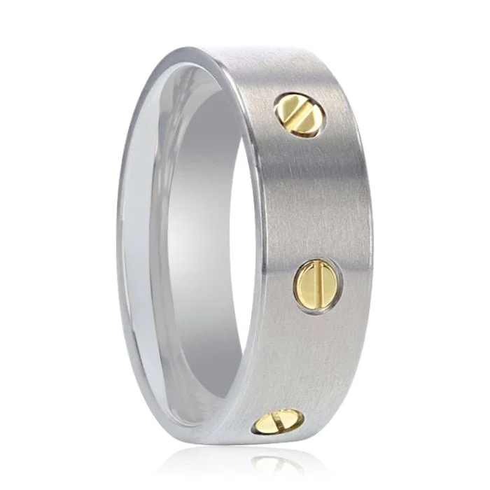 cubic zirconia wedding rings-RESOLUTE | Titanium Ring Rotating Screw Design