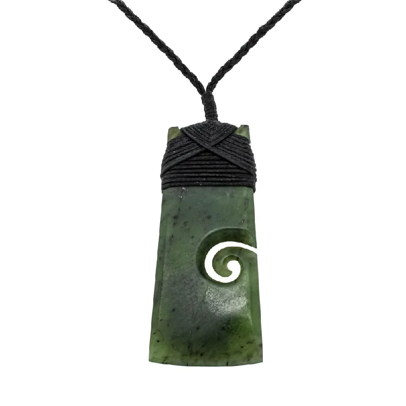 classic necklaces for women-NZ Greenstone Koru & Toki Pendant