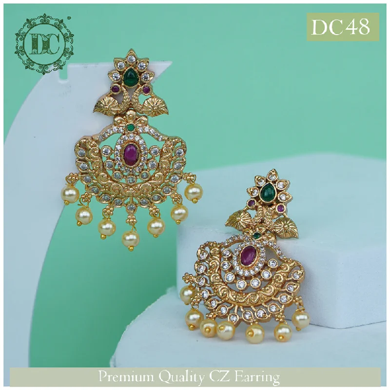 silver drop earrings for women-Diksha Collection Gold Plated Dangler Earrings