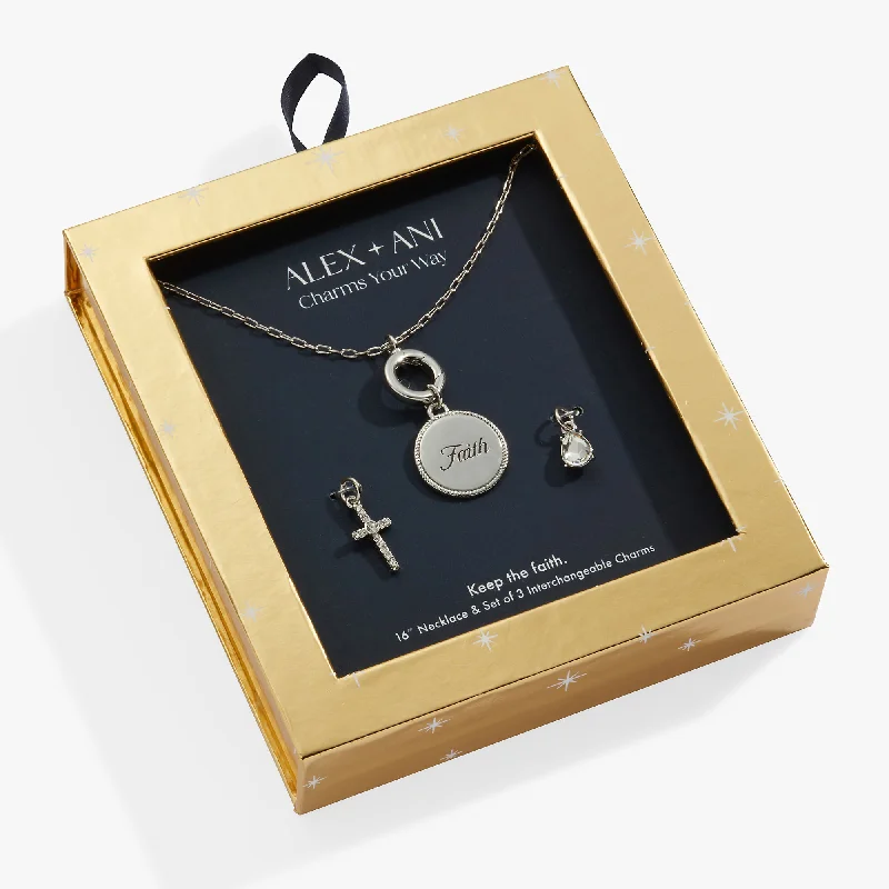 friendship necklaces for women-Faith Mix + Match Charm Necklace Set