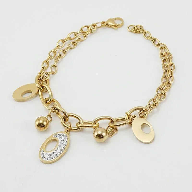 beautiful bangles for women-Delicate Gold Heart Charm Bracelet with Cubic Zirconia