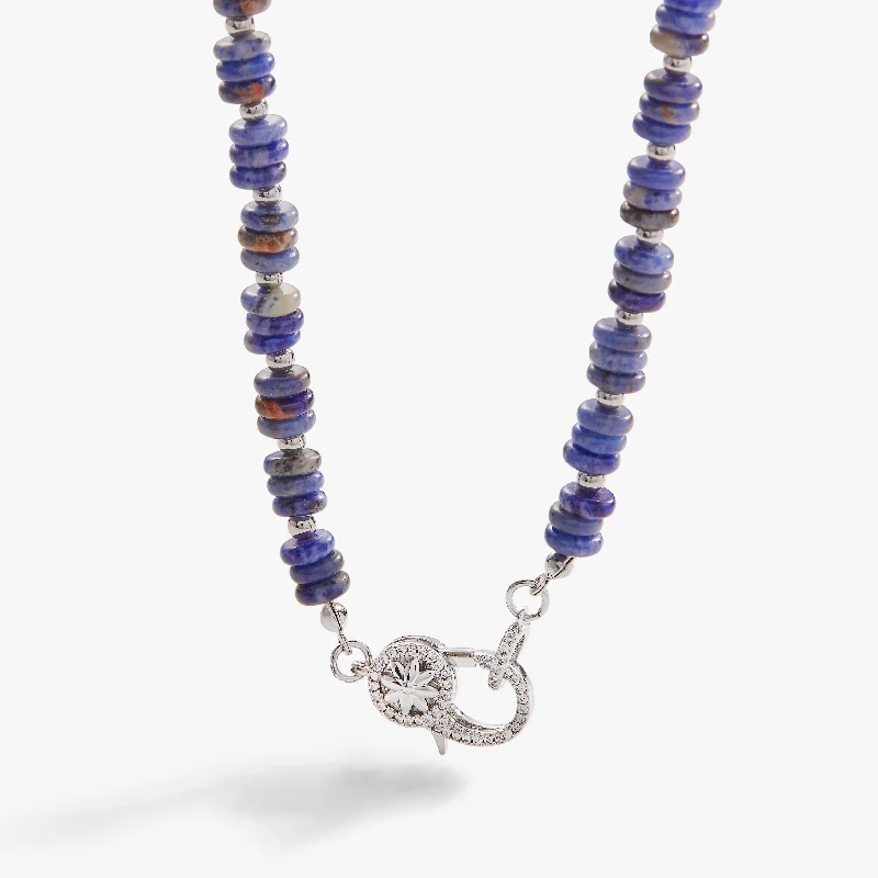 birthday necklaces for women-Sodalite Carabiner Necklace