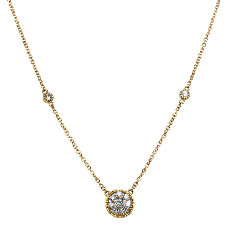 classic necklaces for women-18ct Yellow Gold .41ct Diamond Cluster Necklace