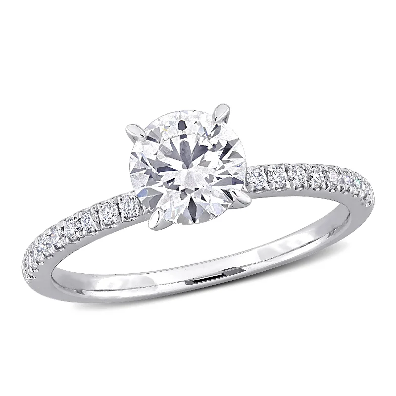 bold gemstone engagement rings-Created Forever 1 1/6ct TW Lab-Grown Diamond Solitaire Engagement Ring in 14k White Gold