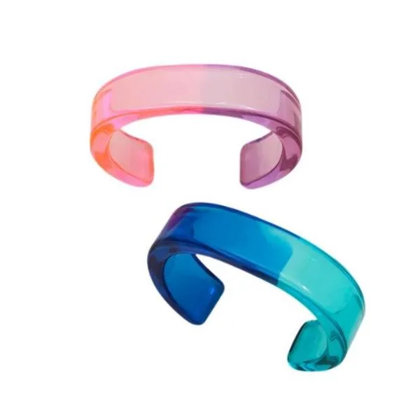 personalized bracelets for women-Ombre Lucite Cuff