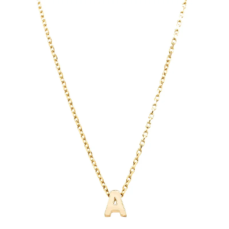 matching gold necklaces for women-9ct Yellow Gold Noted Letter