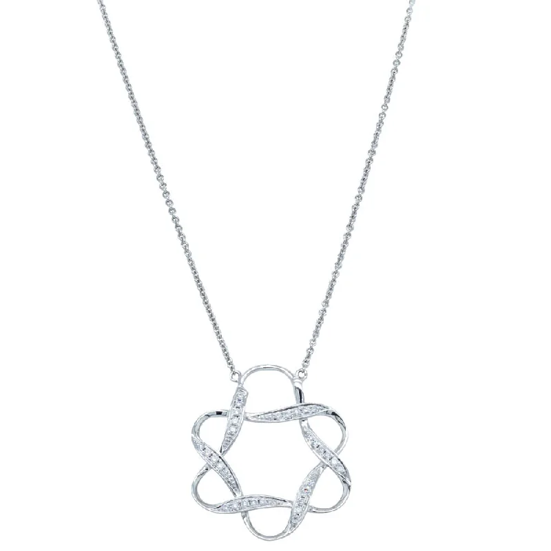 luxury sapphire necklaces for women-18ct White Gold .22ct Diamond Celestial Star Pendant