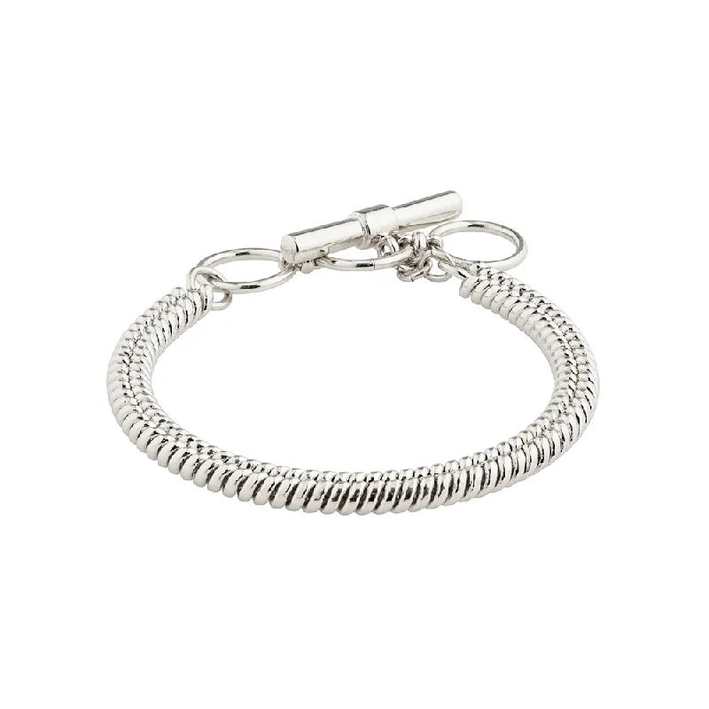 adjustable bangles for women-Belief Silver Plated Bracelet