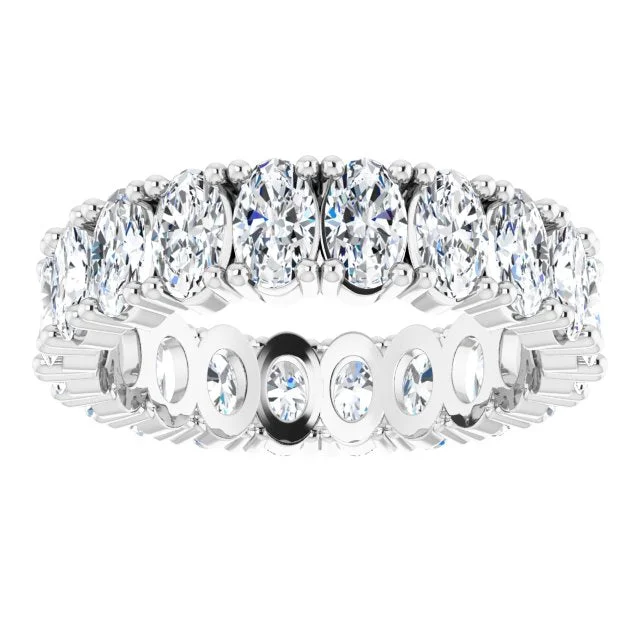 heart-shaped rings for women-4.20 ct. Oval Diamond Eternity Band