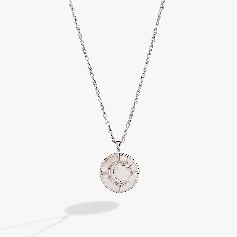 unique gold necklaces for women-Genuine Mother of Pearl Signature Pendant Necklace