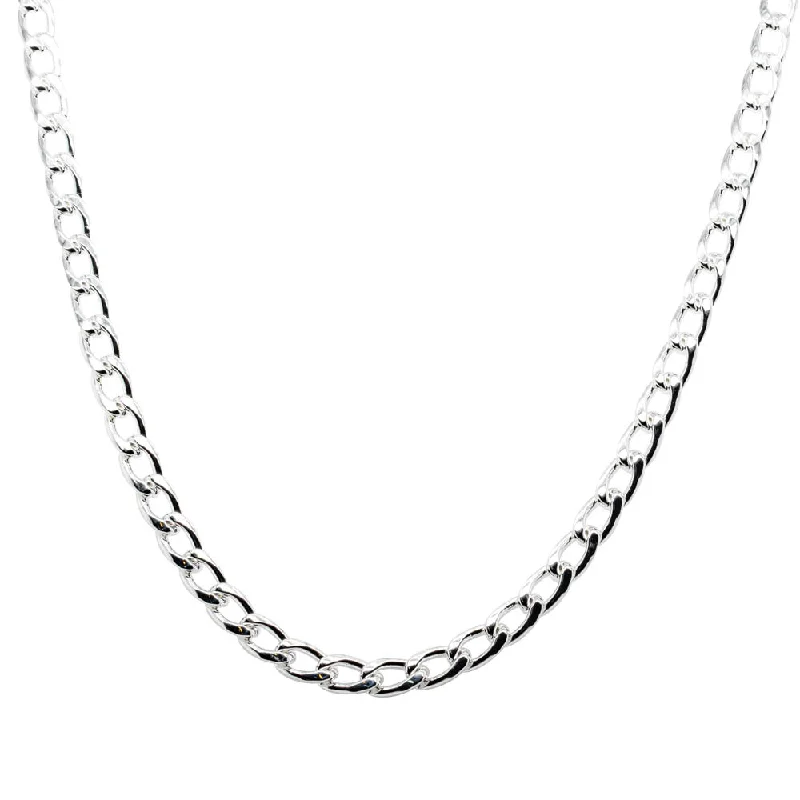 adjustable necklaces for women-Sterling Silver Curb Chain