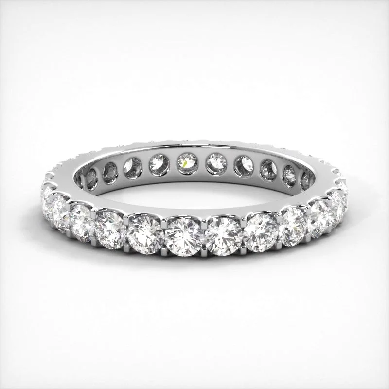 cubic zirconia rings for women-1.5 ct. Round Diamond Shared Prong Eternity Band