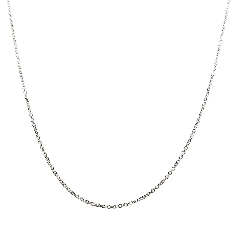 silver choker necklaces for women-9ct White Gold Cable Chain