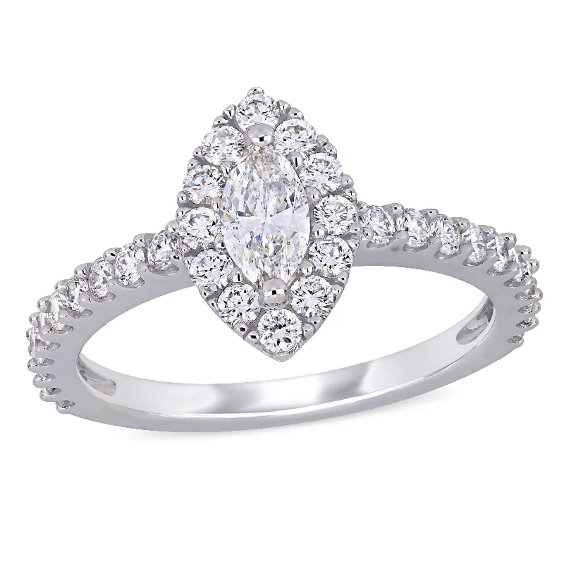 custom-made diamond engagement rings-Mimi & Max 1ct TW Diamond Halo Engagement Ring 14k White Gold