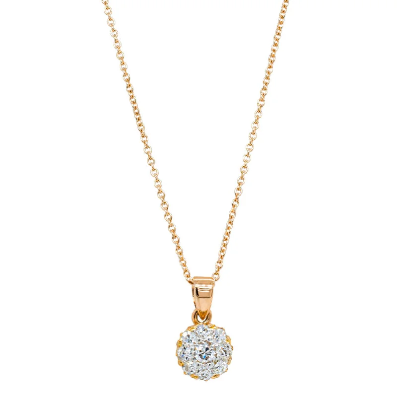 silver heart pendant necklaces for women-Deja Vu 16ct Rose Gold .56ct Diamond Pendant