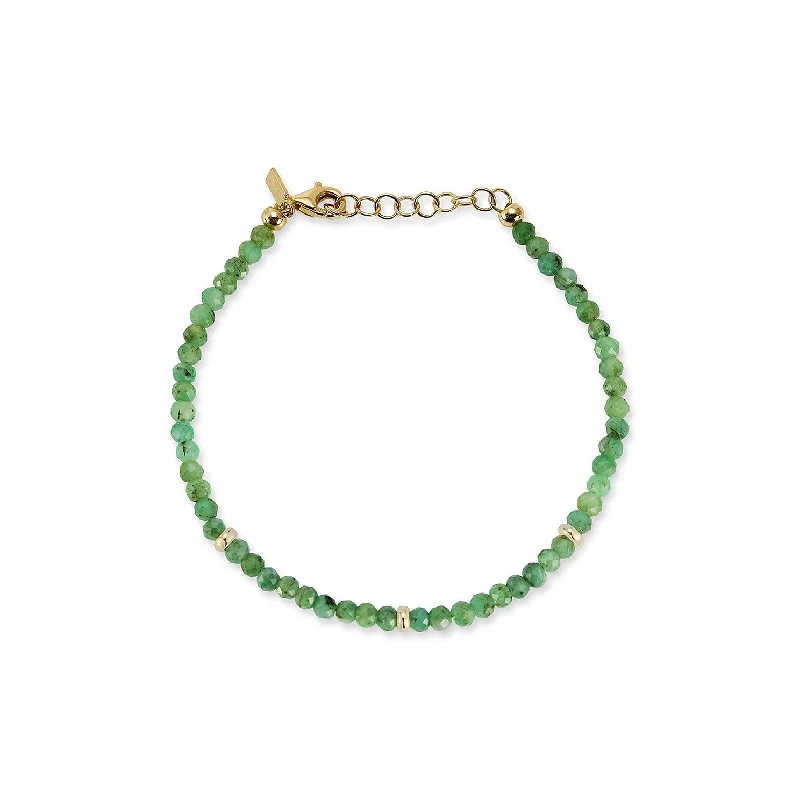 colorful bangles for women-Birthstone Bead Bracelet In Emerald