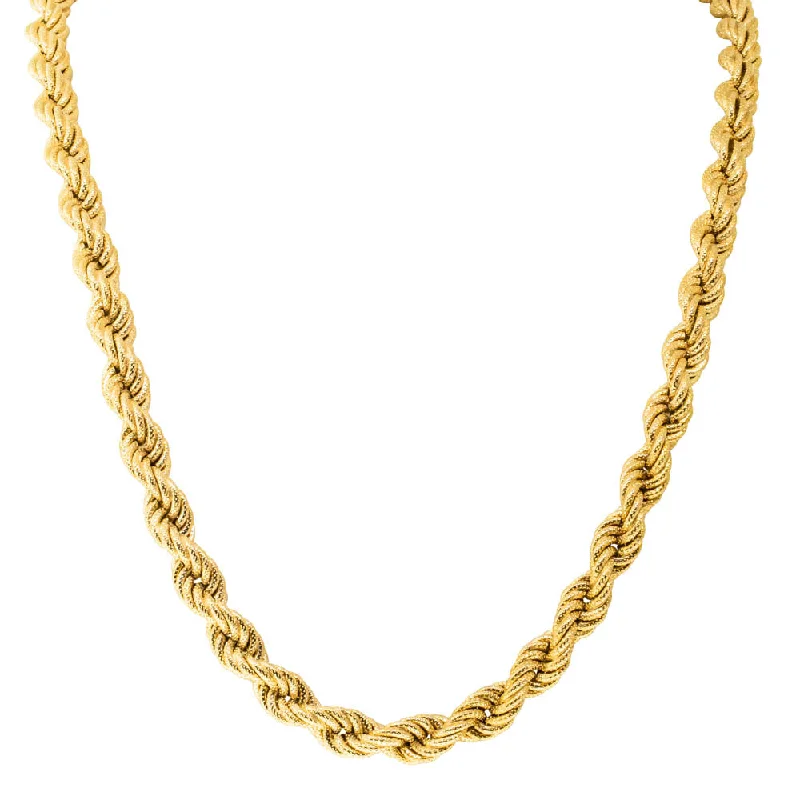 infinity necklaces for women-Deja Vu 9ct Yellow Gold Rope Twist Chain Necklace