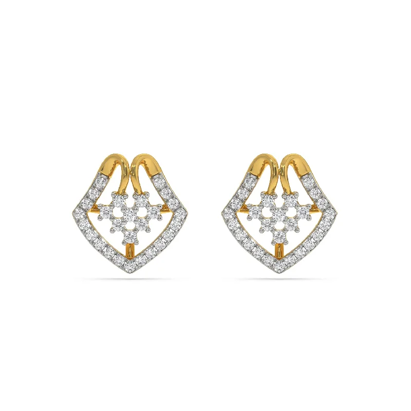 vintage diamond earrings for women-Lattice Earring