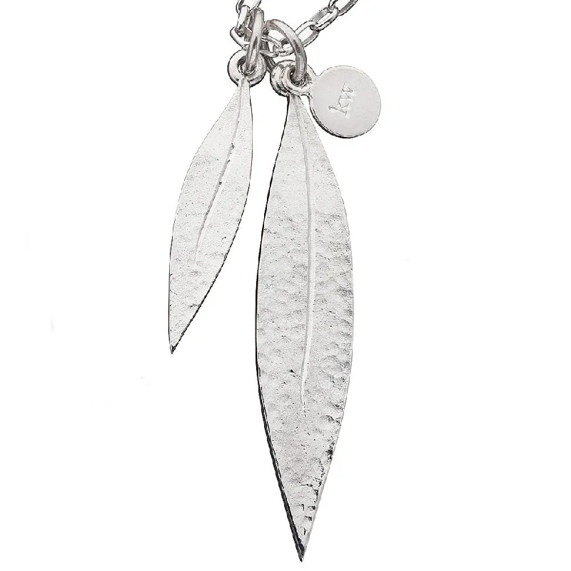 matching necklaces for women-Karen Walker Two Leaf Necklace - Sterling Silver