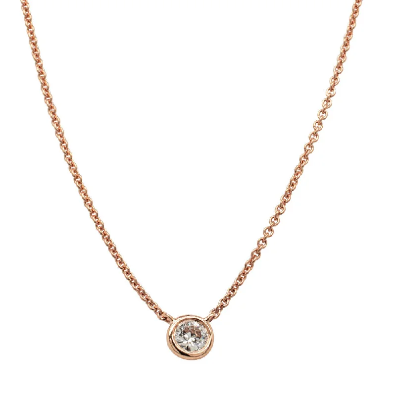 pearl necklaces for women-18ct Rose Gold .18ct Diamond Natalia Pendant