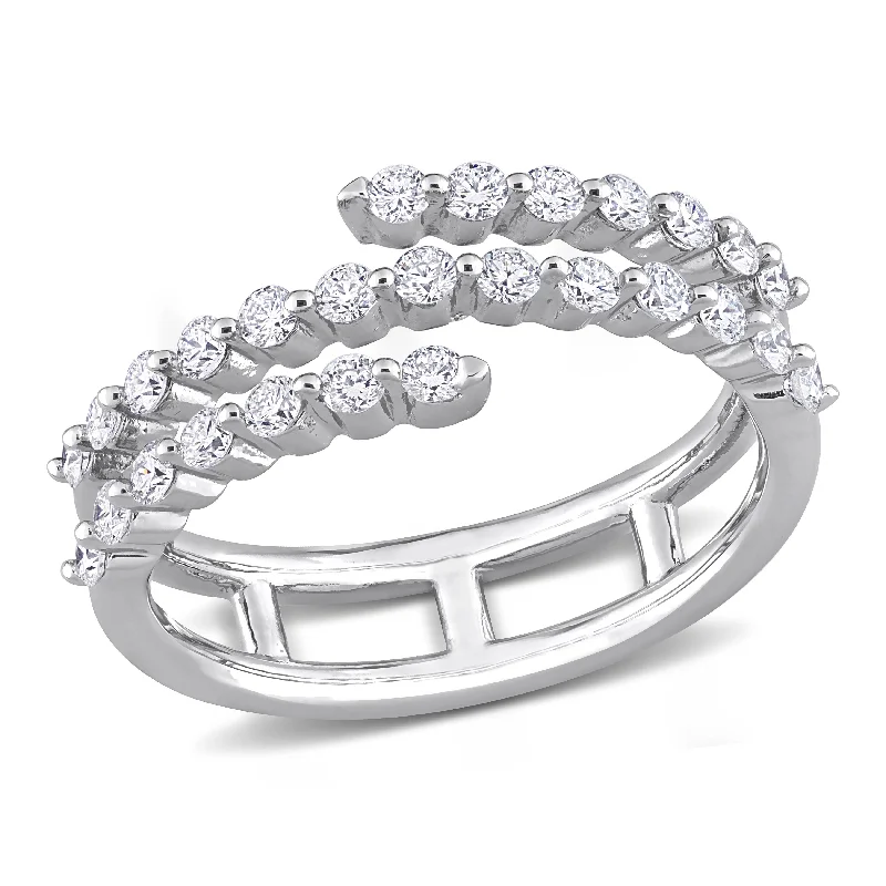 vintage diamond engagement rings-Created Forever 5/8ct TW Lab-Grown Diamond Coil Ring in Platinum Silver