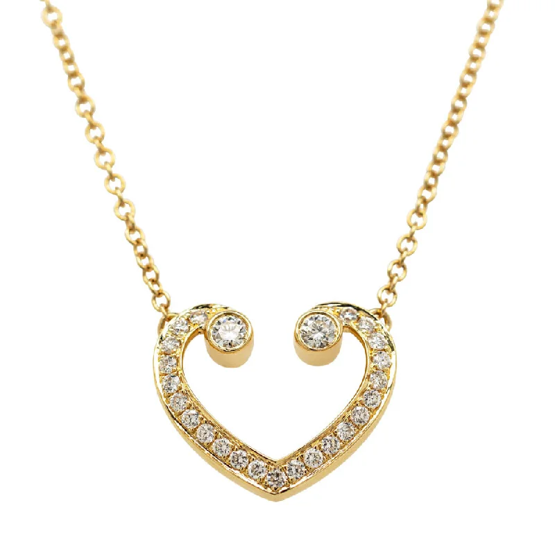 minimalist gold necklaces for women-18ct Yellow Gold Diamond Koru Heart Pendant