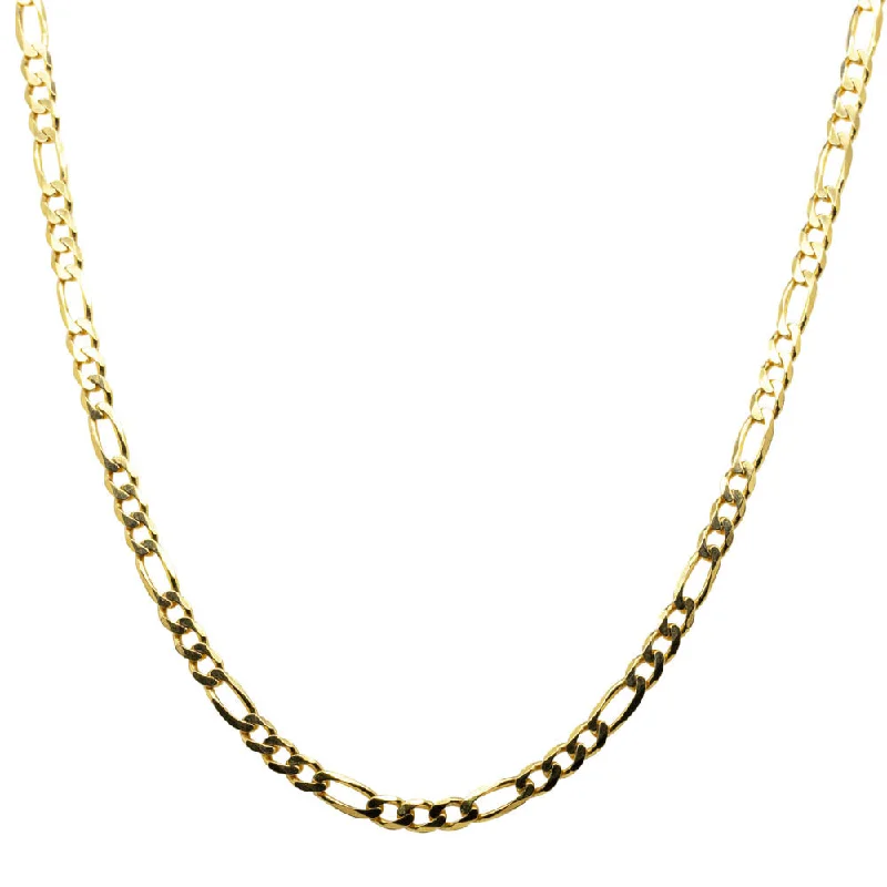 matching gold necklaces for women-9ct Yellow Gold Figaro Chain