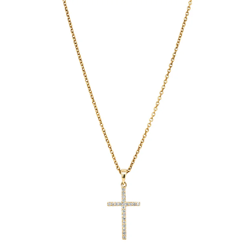 elegant gold necklaces for women-9ct Yellow Gold Diamond Cross Pendant